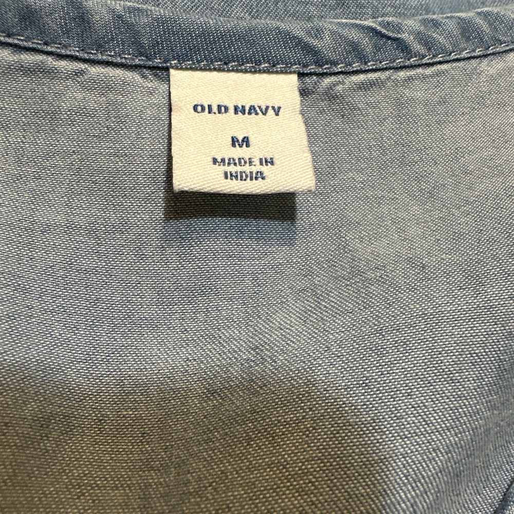 Old Navy Women's Chambray‎ Denim Button Front Midi Dress Size Medium - Picture 5 of 10
